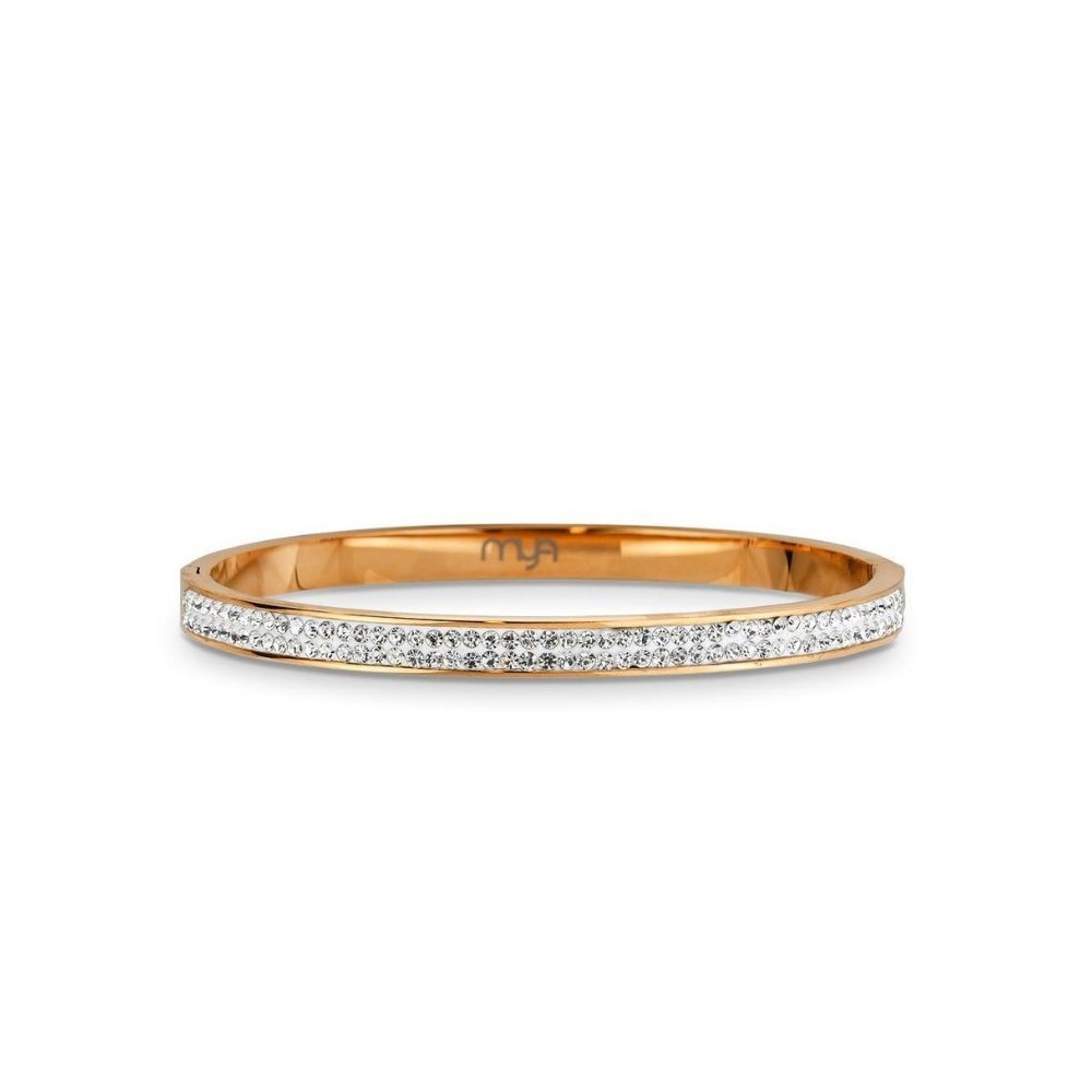 Bracciale Rigido Placcato Oro Rosa Con Strass [38448480]