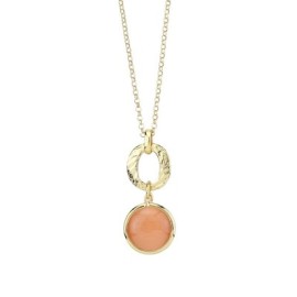 Collana Placcata Oro Giallo Con Cristallo Pendente [248f5248]
