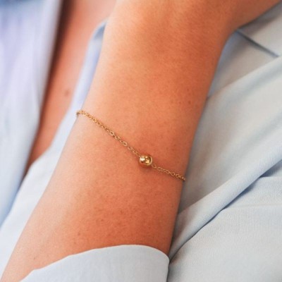 Bracciale placcato oro giallo con boule centrale [e5f0a3c6]