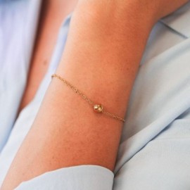 Bracciale placcato oro giallo con boule centrale [e5f0a3c6]