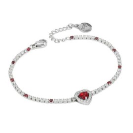 Bracciale con cuore di strass bianchi e rossi e zircone rosso [154dfddc]