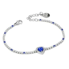 Bracciale con cuore di strass bianchi e sky blue e zircone purple [800af6d9]