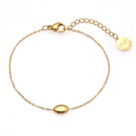 Bracciale placcato oro giallo con chicco di riso [a4dc51d0]