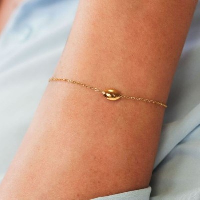 Bracciale placcato oro giallo con chicco di riso [7dfa12dd]