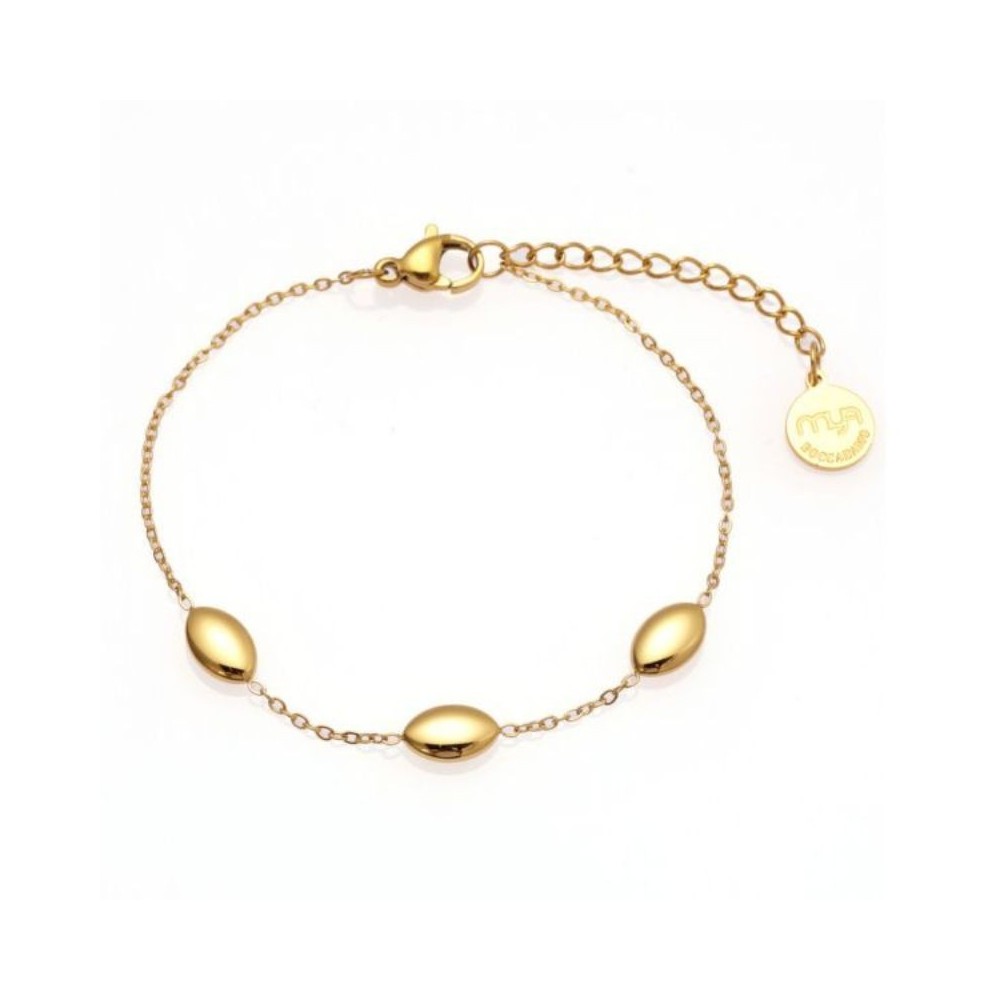 Bracciale placcato oro giallo con 3 chicchi di riso [ac8e2103]