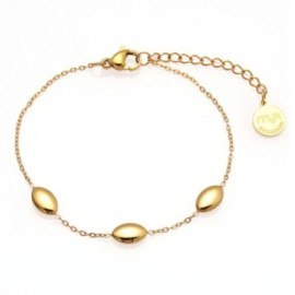 Bracciale placcato oro giallo con 3 chicchi di riso [ac8e2103]