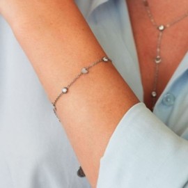 Bracciale con cuori e cristalli [fc5d0b0c]