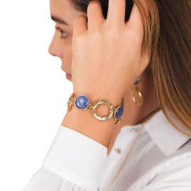Bracciale placcato oro giallo con cristalli blu marino [29bb5c99]