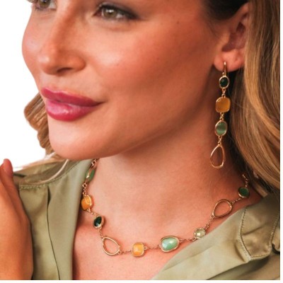 Girocollo placcato oro giallo con cristalli [6d886442]