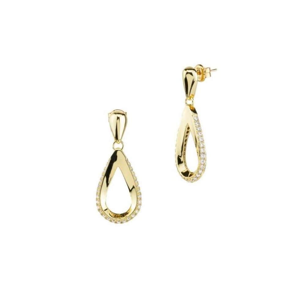 Orecchini pendenti a goccia con pavè di zirconi [e47354f1]