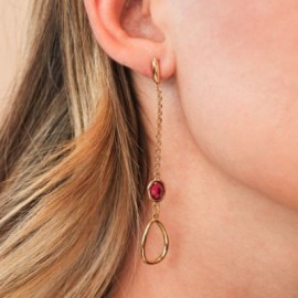 Orecchini pendenti con cristallo rubino [ea2ae5f2]