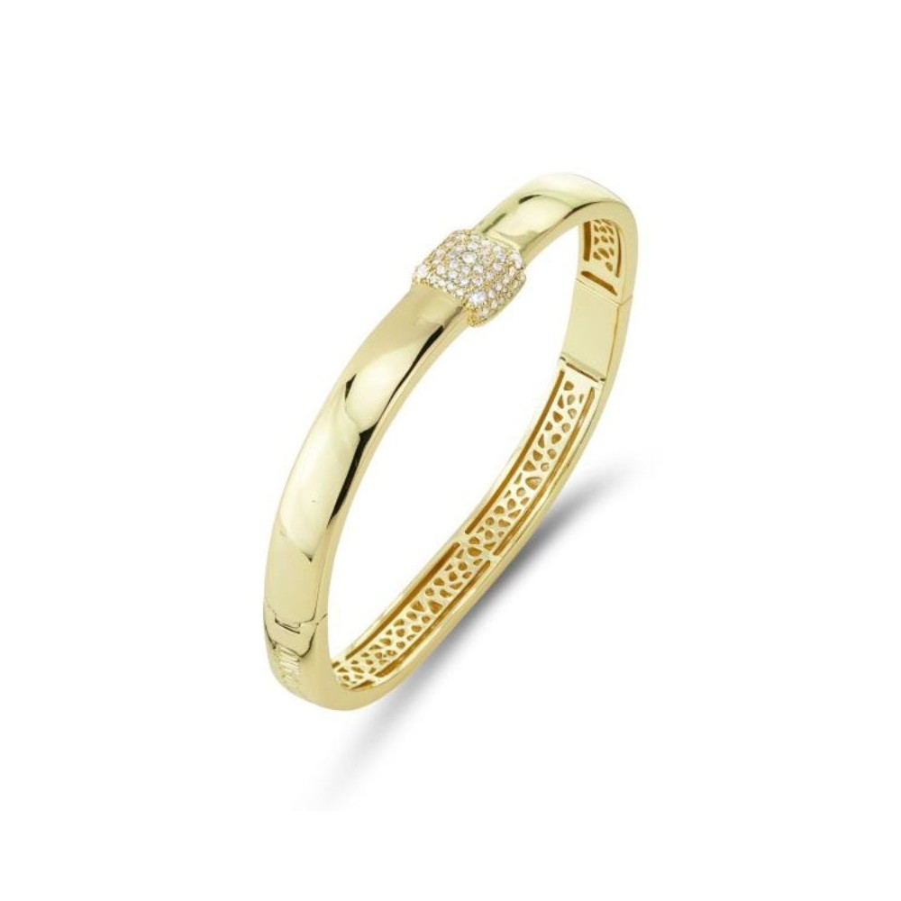 Bracciale rigido con quadrato di zirconi [47092bf9]