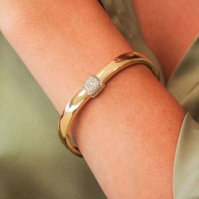 Bracciale rigido con quadrato di zirconi [9e2f68f4]