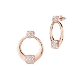 Orecchini placcati oro rosa con cerchi pendenti pavè [99a75e13]