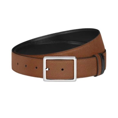 Cintura reversibile da 35 mm in pelle sartoriale con fibbia rettangolare [afee87ca]