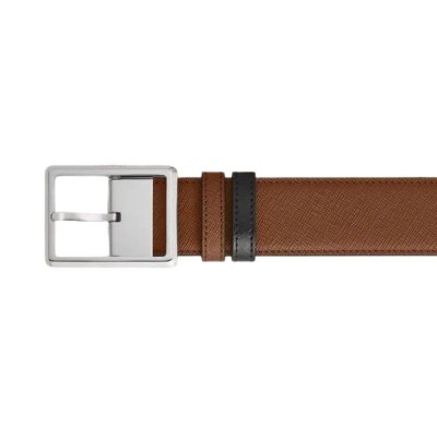 Cintura reversibile da 35 mm in pelle sartoriale con fibbia rettangolare [76c8c4c7]