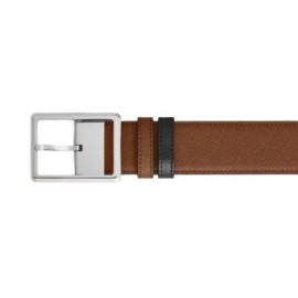 Cintura reversibile da 35 mm in pelle sartoriale con fibbia rettangolare [76c8c4c7]
