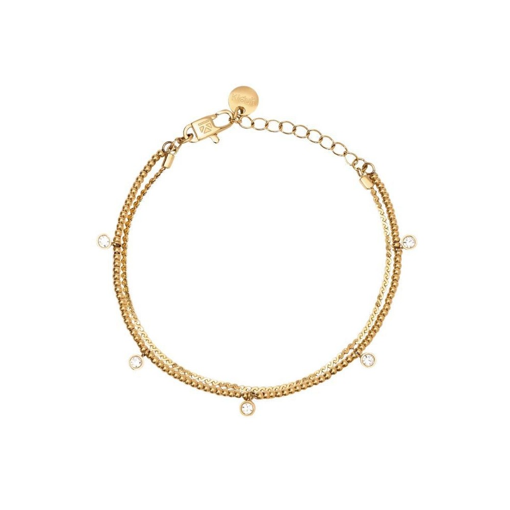 Bracciale dorato con catene e cristalli Kidult [65353771]