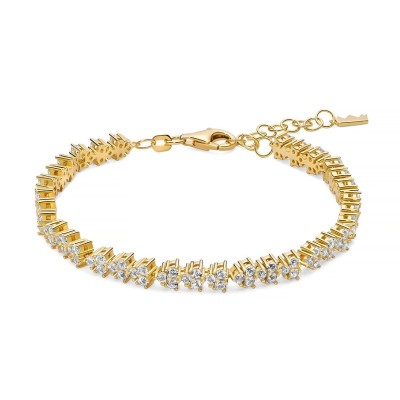 Bracciale Unica Neve con topazi bianchi e argento dorato [f87e6a0d]