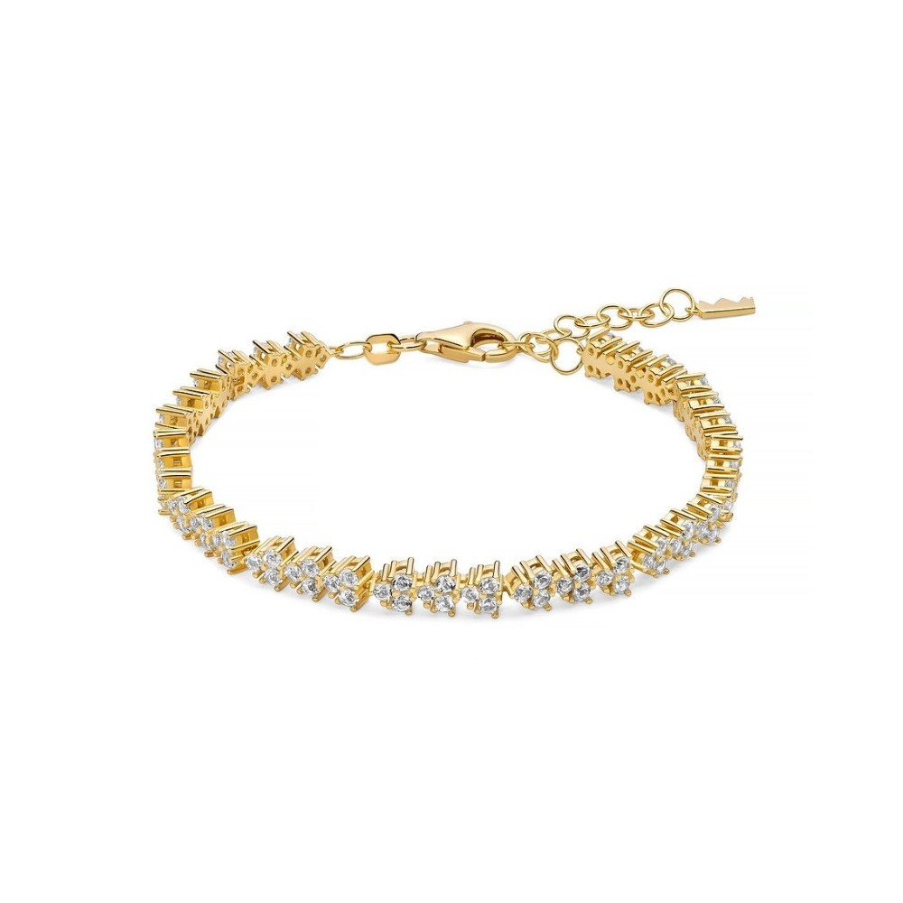 Bracciale Unica Neve con topazi bianchi e argento dorato [f87e6a0d]