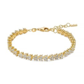 Bracciale Unica Neve con topazi bianchi e argento dorato [f87e6a0d]