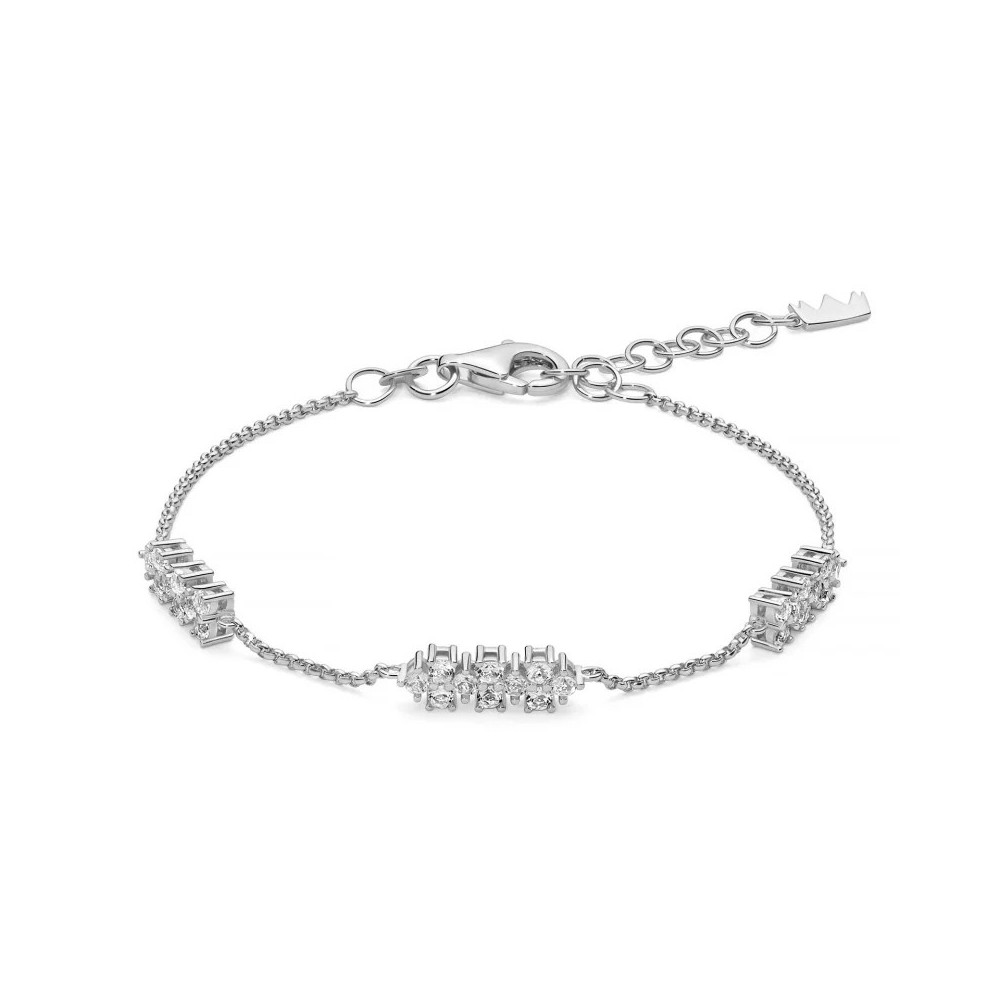 Bracciale Unica Neve con moduli di topazi bianchi e argento [f627db0e]