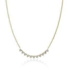 Collana Unica Neve con topazi bianchi e argento dorato [e4cc080a]