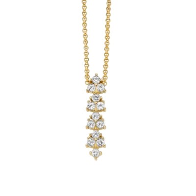 Collana Unica Neve con pendente di topazi bianchi e argento dorato [ea95b909]