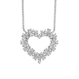 Collana Unica Neve con pendente cuore di topazi bianchi e argento [c01aaf03]