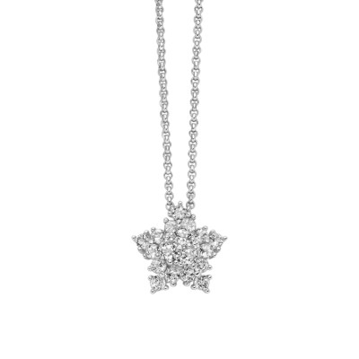 Collana Unica Neve con pendente stella di topazi bianchi e argento [47b67702]