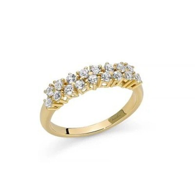 Anello Unica Neve con topazi bianchi in argento dorato [53055a67]