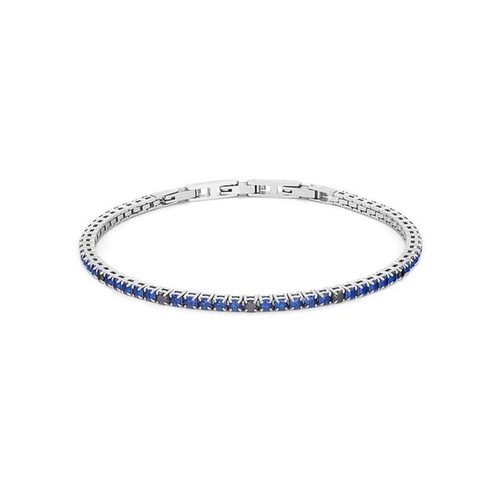 Bracciale Comete uomo in acciaio tennis pietre blu e nere [2390c20a]