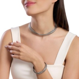 Bracciale tubogas intrecciato in acciaio argentato Kidult [ce1d38aa]