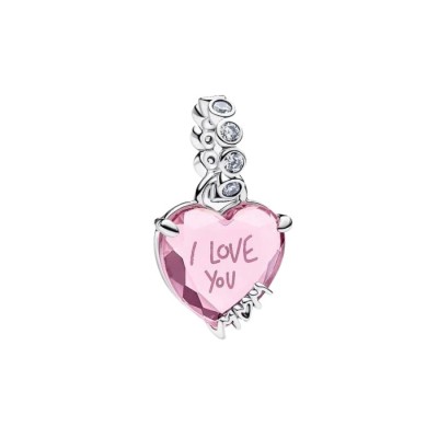 Charm Pendente Cuore Rosa Ti Voglio Bene Mamma [370be5d5]