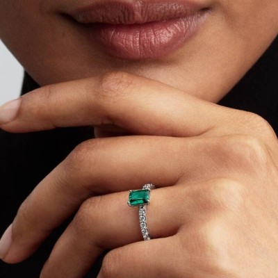 Anello Taglio Baguette Verde [59b7cb04]