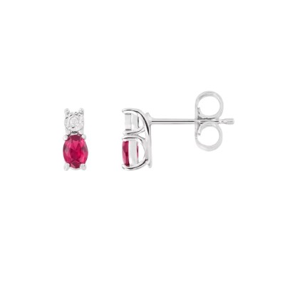 Orecchini a lobo Comete in oro bianco con rubini [7b1fc167]