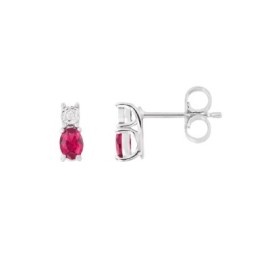 Orecchini a lobo Comete in oro bianco con rubini [7b1fc167]