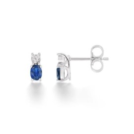 Orecchini a lobo Comete in oro bianco con zaffiri blu [d865be6f]