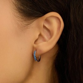 Orecchini A Cerchio Silver Rainbow Argento Rodiato Cubic Zirconia [24a4e8bc]