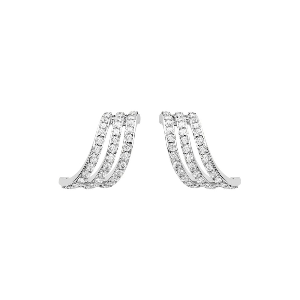 Orecchini A Cerchio Silver Shine Argento Rodiato Cubic Zirconia [12999cb1]