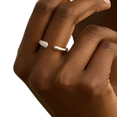 Anello Contrarie Silver Shine Argento Rodiato Cubic Zirconia [c8834b4e]