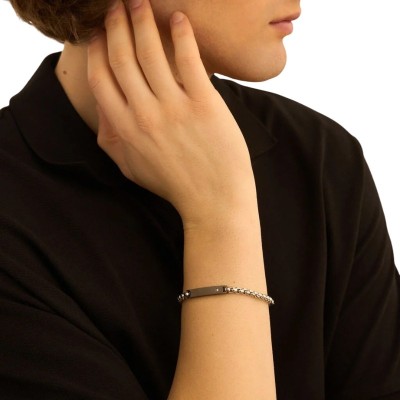 Bracciale Con Targhetta Man Code Acciaio Bicolore [4ef10278]