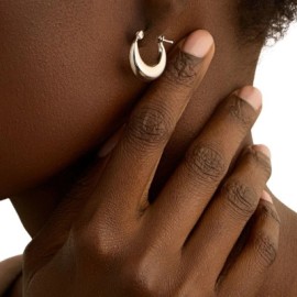 Orecchini A Cerchio Silver Collection Argento Rodiato [204d2ca9]