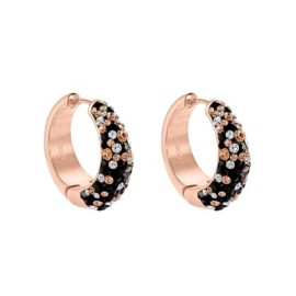 Orecchini A Cerchio Aura Acciaio Rosa Cristallo [8d6ee2a2]