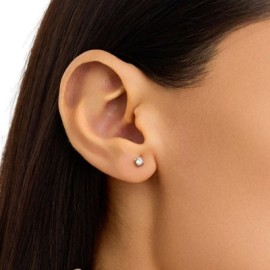 Orecchini Lobo Punto Luce Silver Elegance Argento Rodiato Cubic Zirconia [d5e1e1cf]