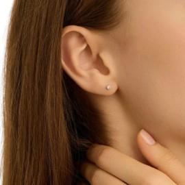 Orecchini Lobo Punto Luce Bon Ton Oro Bianco Cubic Zirconia [3fb87a02]