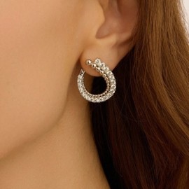 Orecchini Lobo Silver Shine Argento Rodiato Cubic Zirconia [27538d61]