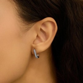 Orecchini A Cerchio Silver Rainbow Argento Rodiato Cubic Zirconia [0f15245a]