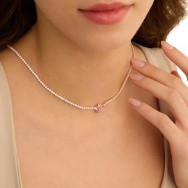 Collana Romantic Shine Ottone Rosa Cristallo [98fa96b3]