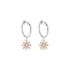 Orecchini A Cerchio Silver Moments Argento Bicolore Bianco - Rosa Cubic Zirconia [e1528fc1]